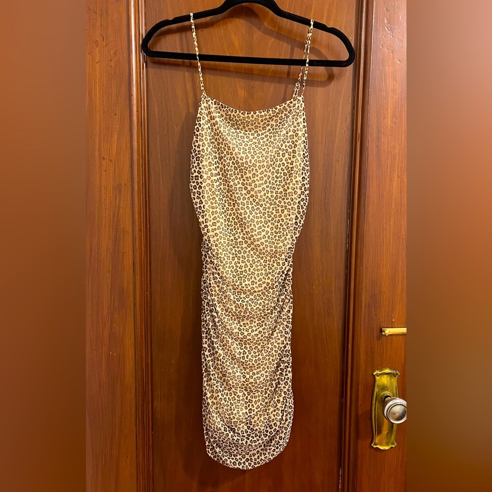 Cheetah-print mini dress